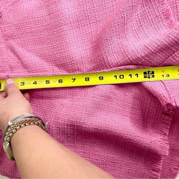 NEW Nordstrom Luminary Size L Womens Chino Shorts Twill Pink Fuschia Frayed Hem - Picture 10 of 11